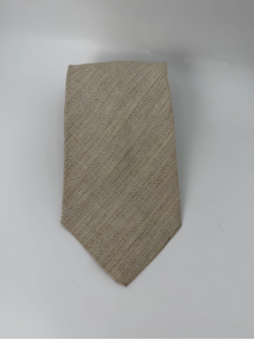 Gieves & Hawkes London Beige Linen Blend Tie – Made in Ireland